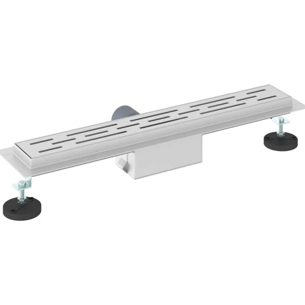vidaXL Fontanería-Drenaje de ducha con diseño de línea Plateado 50 cm