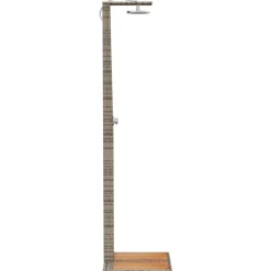 vidaXL Piscina Y Spa-Ducha de exterior ratán PE y madera acacia 50x55x224 cm