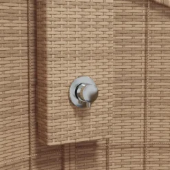 vidaXL Piscina Y Spa-Ducha de exterior ratán PE y acacia 100x100x241,5 cm