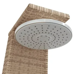 vidaXL Piscina Y Spa-Ducha de exterior ratán PE y madera acacia 55x60x224 cm