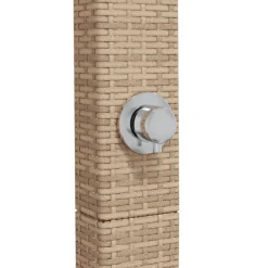 vidaXL Ducha de exterior ratán PE y madera acacia 50x55x224 cm Beige
