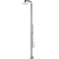 vidaXL Piscina Y Spa-Ducha de jardín acero inoxidable 225 cm
