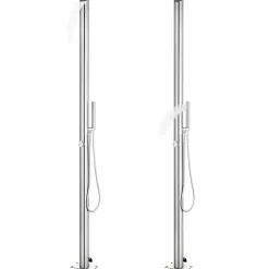 vidaXL Piscina Y Spa-Ducha de jardín acero inoxidable 220 cm