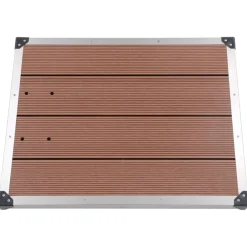 vidaXL Piscina Y Spa-Ducha de jardín con base marrón 225 cm acero inoxidable