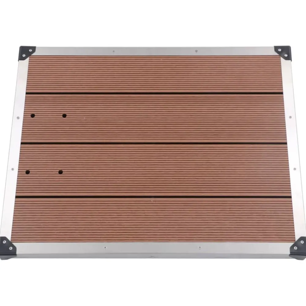 vidaXL Piscina Y Spa-Ducha de jardín con base marrón 225 cm acero inoxidable