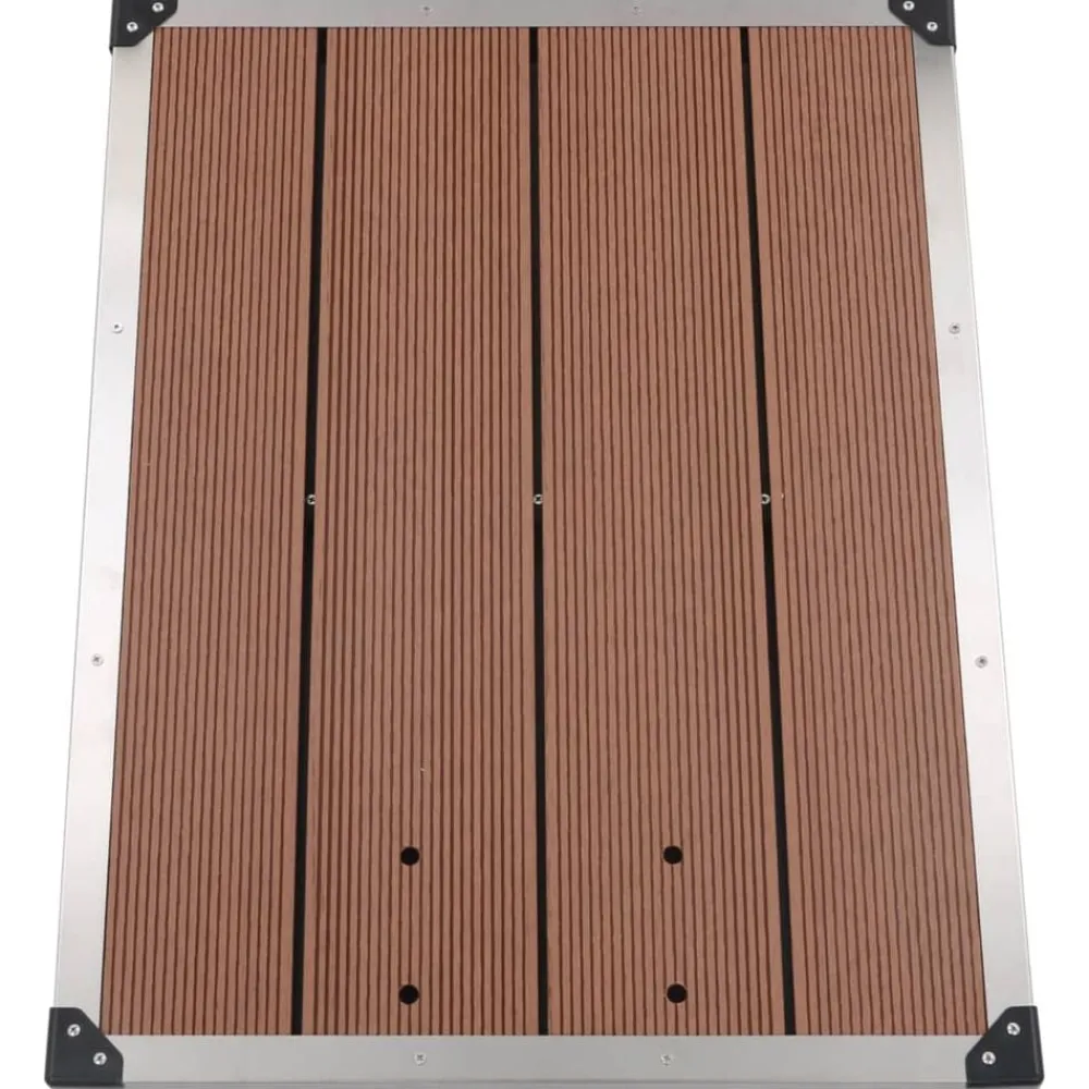 vidaXL Piscina Y Spa-Ducha de jardín con base marrón 225 cm acero inoxidable