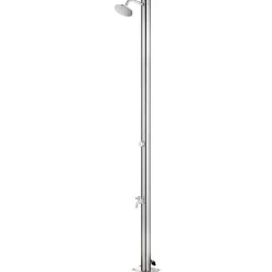 vidaXL Ducha de jardín con base marrón 220 cm acero inoxidable Marr&oacute;n Hot