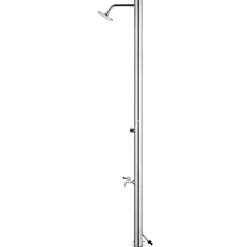 vidaXL Ducha de jardín con base marrón 220 cm acero inoxidable Marr&oacute;n Hot