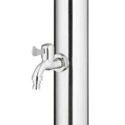 vidaXL Ducha de jardín con base marrón 220 cm acero inoxidable Marr&oacute;n Hot