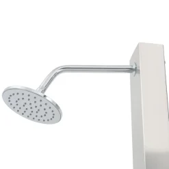 vidaXL Ducha de jardín con plato acero inoxidable WPC Marr&oacute;n Outlet