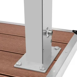 vidaXL Ducha de jardín con plato acero inoxidable WPC Marr&oacute;n Outlet