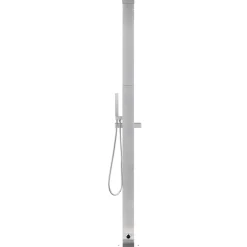 vidaXL Piscina Y Spa-Ducha de jardín con base 225 cm acero inoxidable