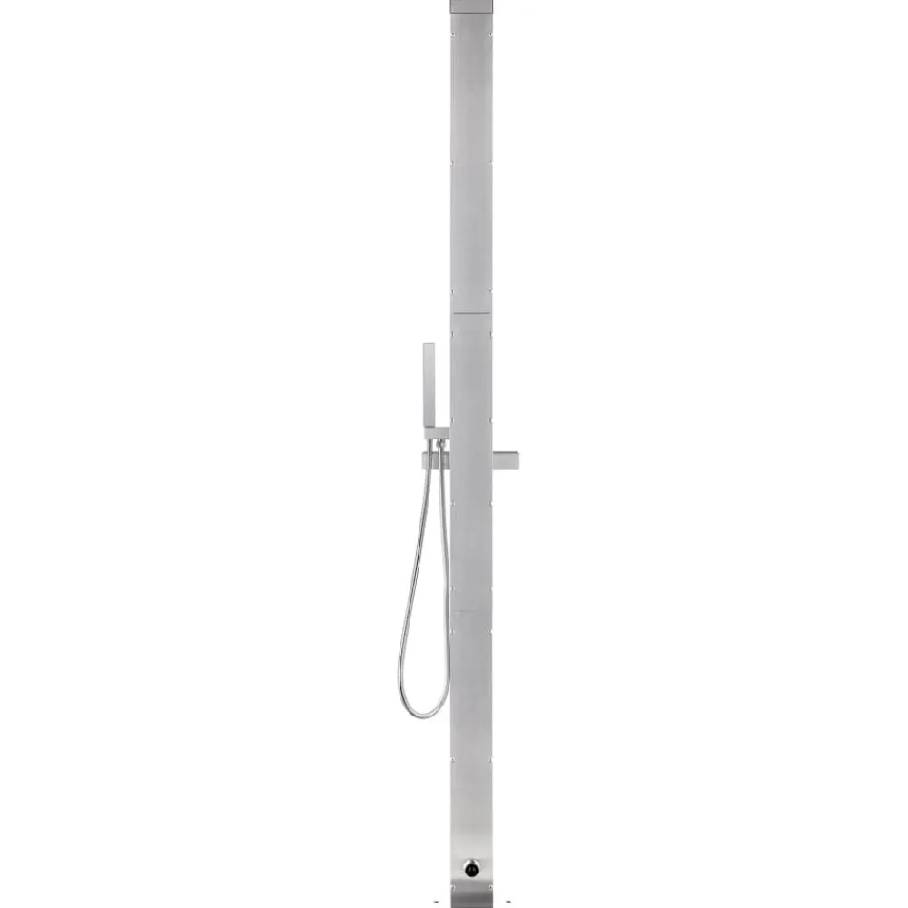 vidaXL Piscina Y Spa-Ducha de jardín con base 225 cm acero inoxidable