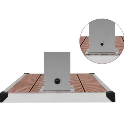 vidaXL Ducha de jardín con plato acero inoxidable WPC Marr&oacute;n Outlet