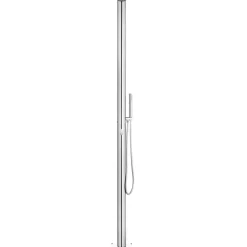 vidaXL Ducha de jardín con base 225 cm acero inoxidable Gris Outlet