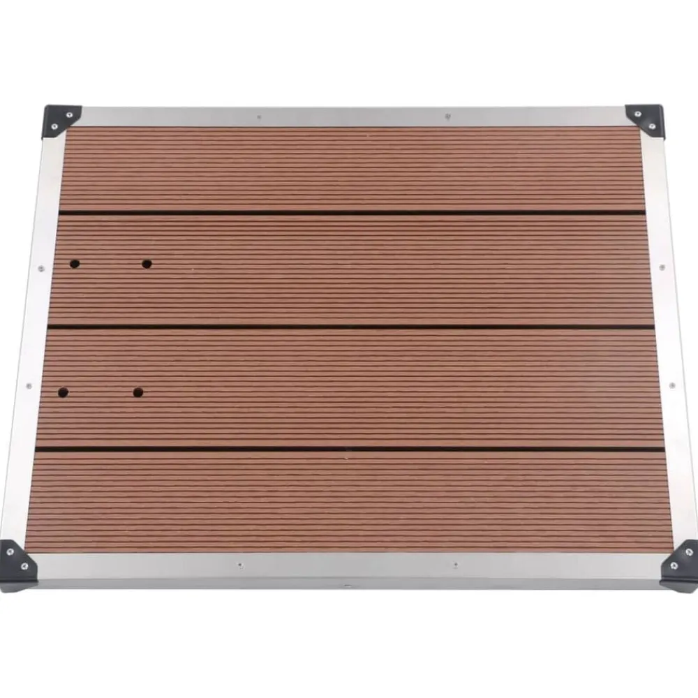 vidaXL Piscina Y Spa-Ducha de jardín con base marrón 225 cm acero inoxidable