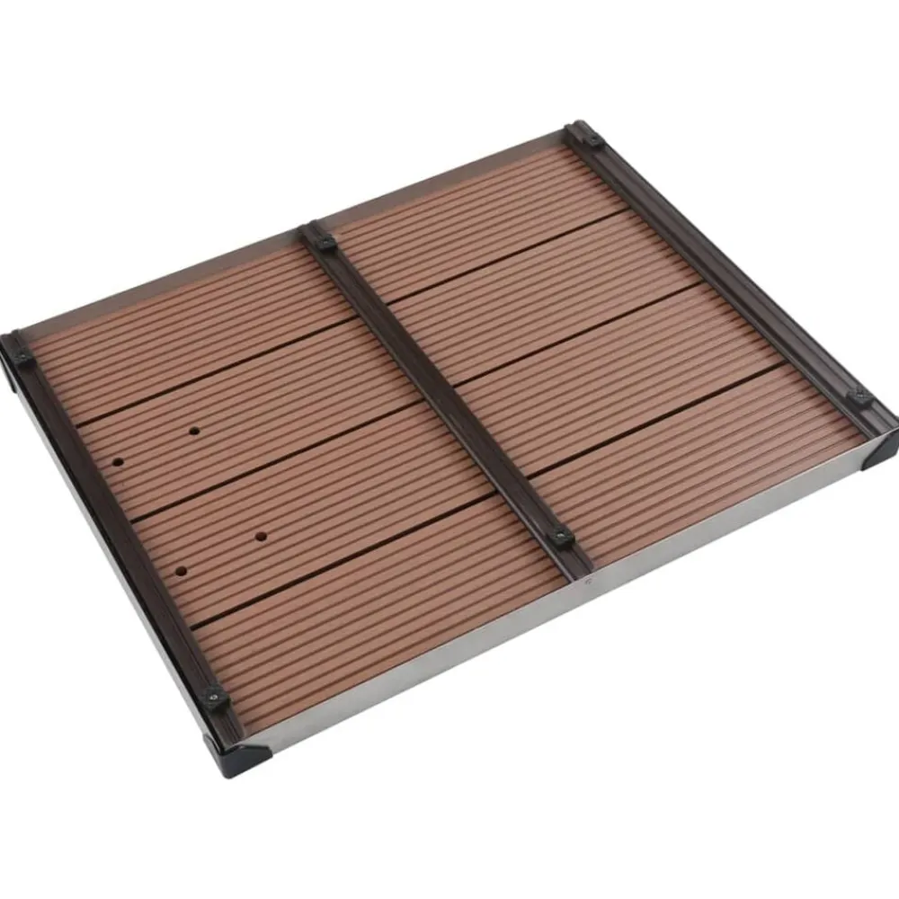 vidaXL Piscina Y Spa-Ducha de jardín con base marrón 225 cm acero inoxidable