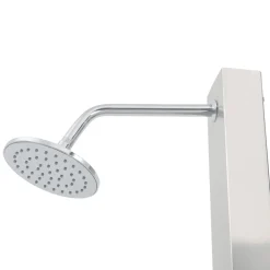 vidaXL Ducha de jardín con plato acero inoxidable WPC Gris Sale