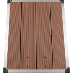vidaXL Piscina Y Spa-Ducha de jardín con base marrón 220 cm aluminio