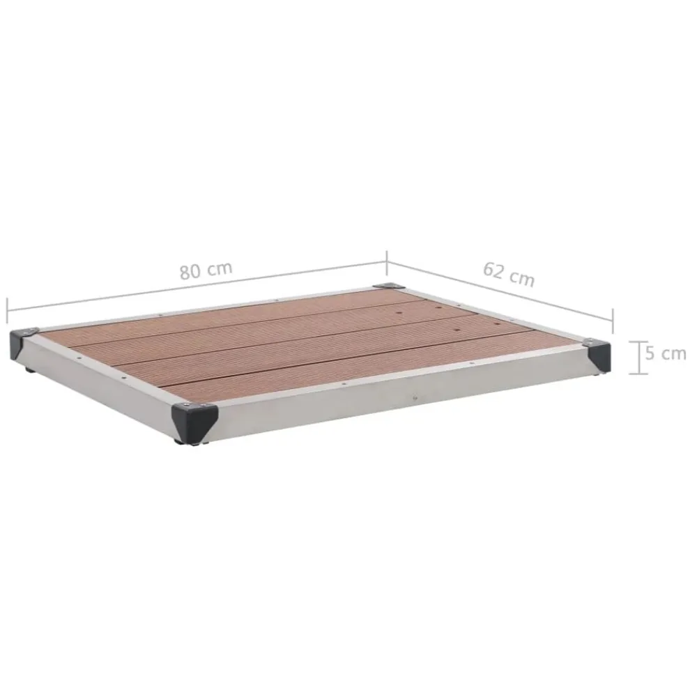 vidaXL Piscina Y Spa-Ducha de jardín con base marrón 220 cm aluminio
