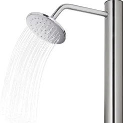 vidaXL Ducha de jardín con base 220 cm acero inoxidable Gris Outlet
