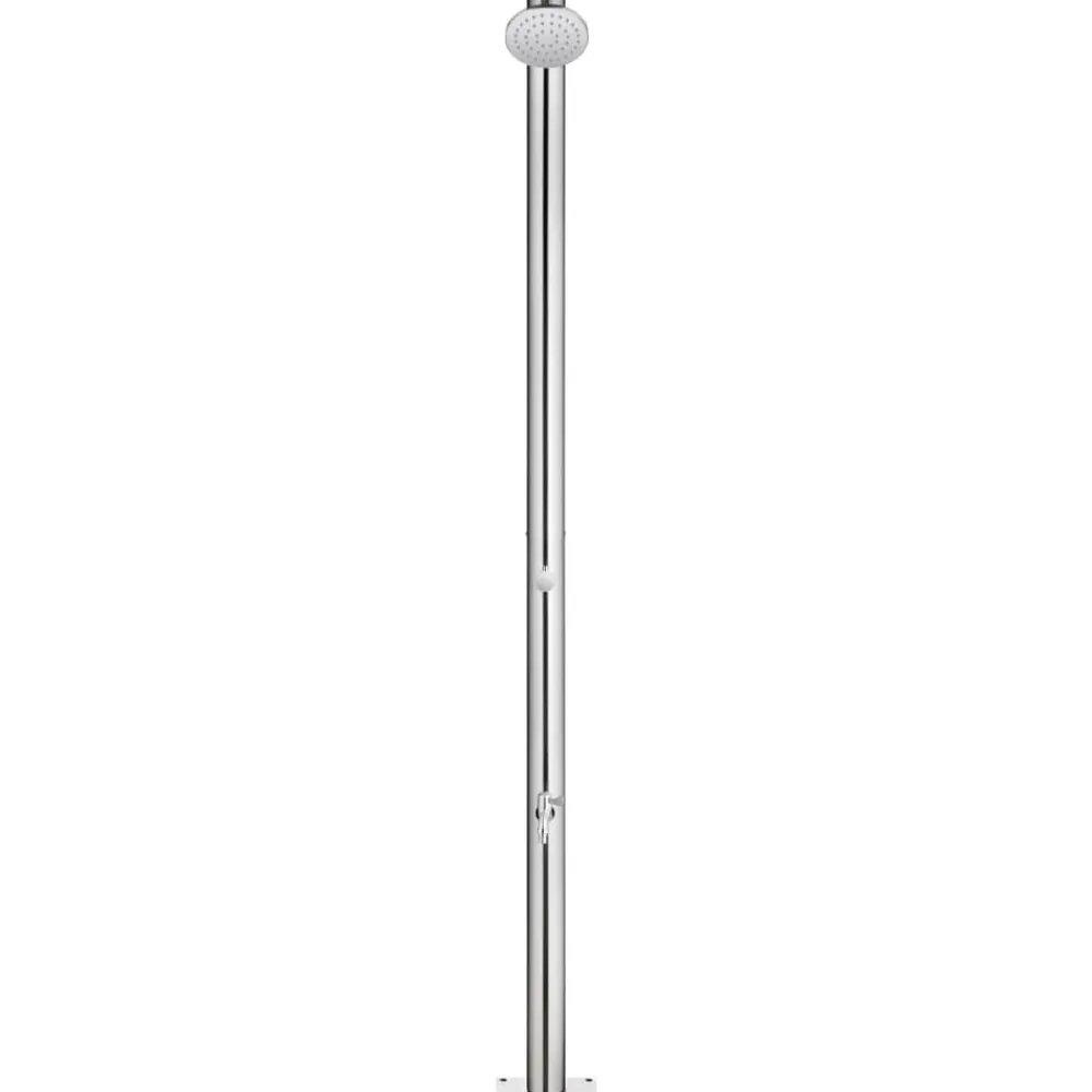 vidaXL Ducha de jardín con base 220 cm acero inoxidable Gris Outlet