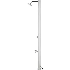 vidaXL Ducha de jardín con base 220 cm acero inoxidable Gris Outlet