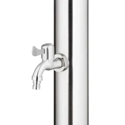 vidaXL Ducha de jardín con base 220 cm acero inoxidable Gris Outlet