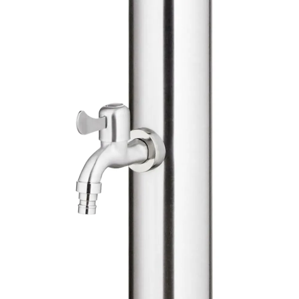 vidaXL Ducha de jardín con base 220 cm acero inoxidable Gris Outlet