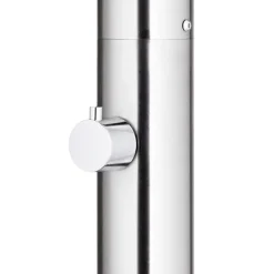 vidaXL Ducha de jardín con base 220 cm acero inoxidable Gris Outlet