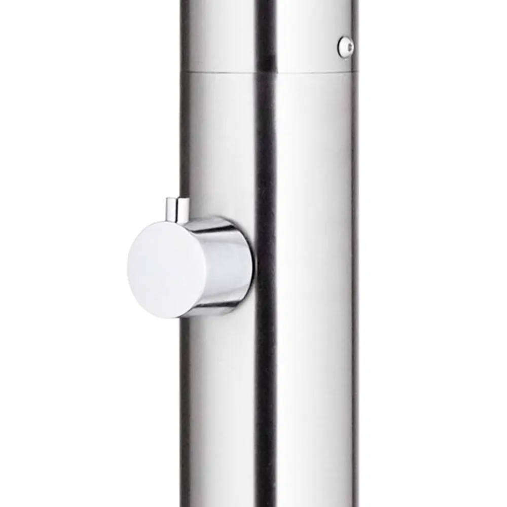 vidaXL Ducha de jardín con base 220 cm acero inoxidable Gris Outlet