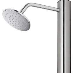 vidaXL Ducha de jardín con base 220 cm acero inoxidable Gris Outlet