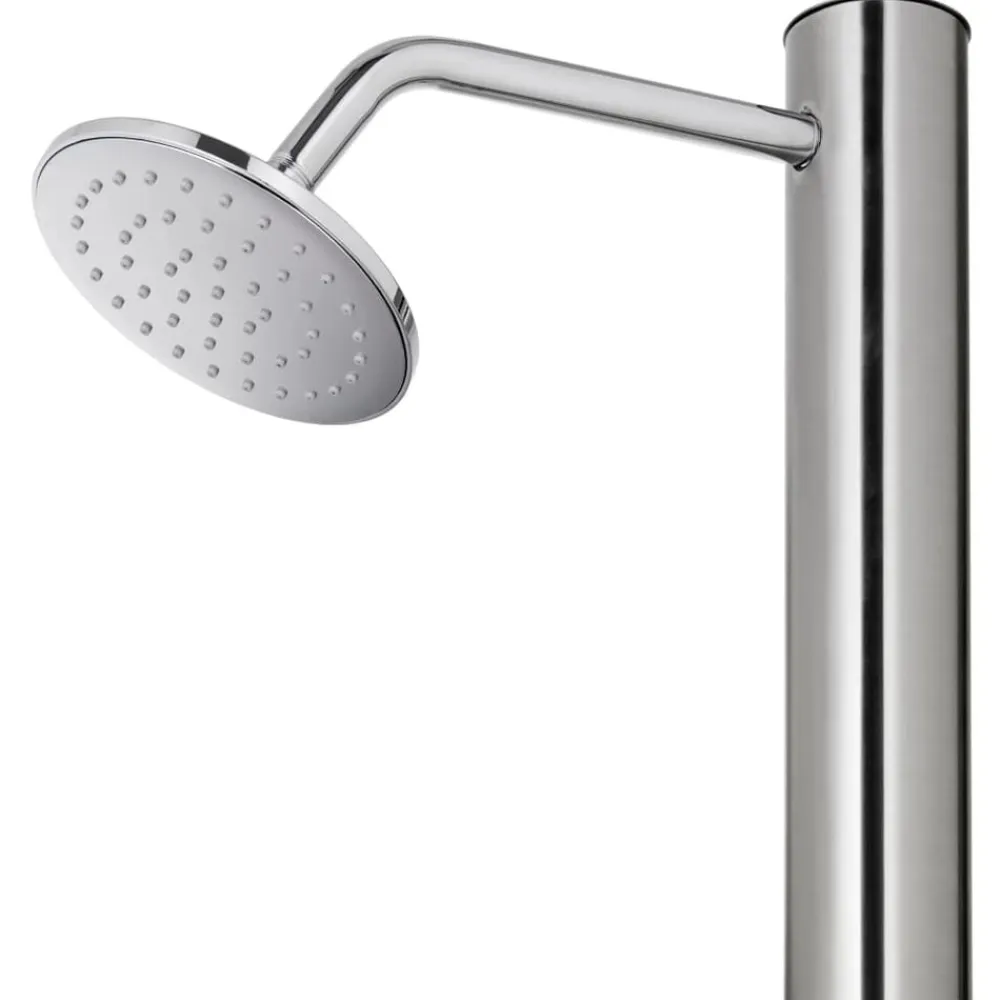 vidaXL Ducha de jardín con base 220 cm acero inoxidable Gris Outlet