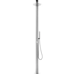 vidaXL Ducha de jardín con base marrón 230 cm acero inoxidable Marrón Online
