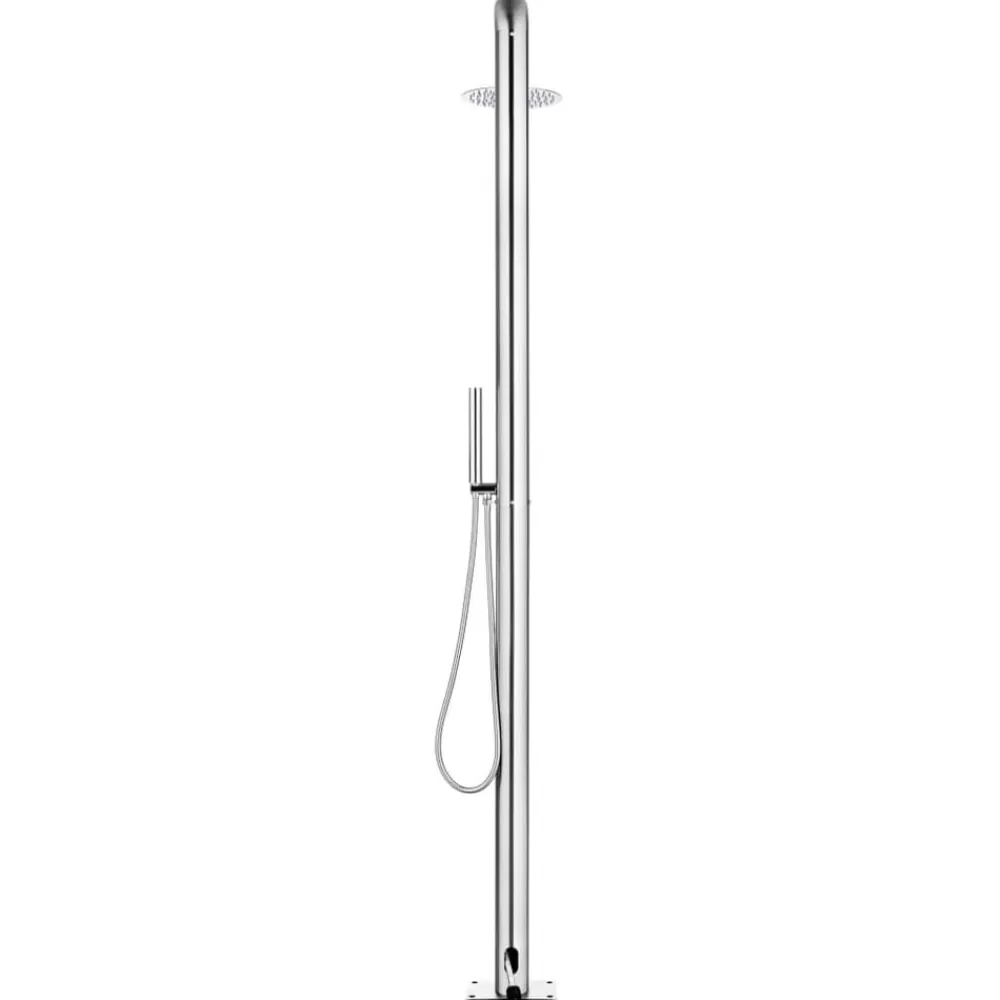 vidaXL Ducha de jardín con base marrón 230 cm acero inoxidable Marrón Online