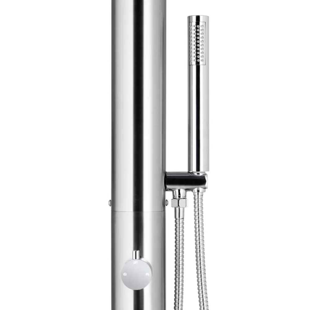 vidaXL Ducha de jardín con base marrón 230 cm acero inoxidable Marrón Online