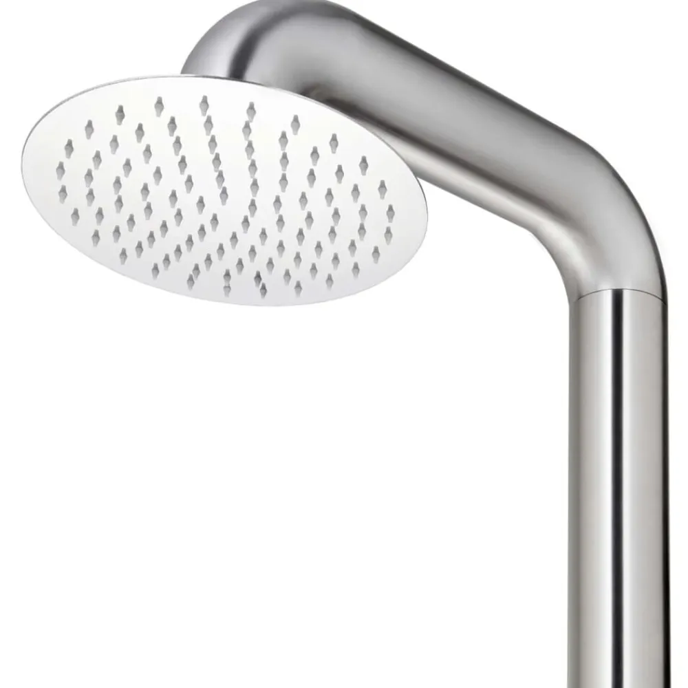 vidaXL Ducha de jardín con base marrón 230 cm acero inoxidable Marrón Online