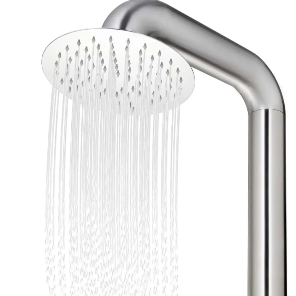 vidaXL Ducha de jardín con base marrón 230 cm acero inoxidable Marrón Online