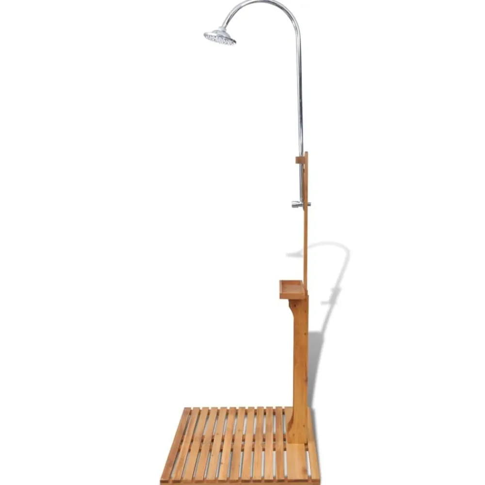 vidaXL Ducha de jardín de madera Marrón Discount