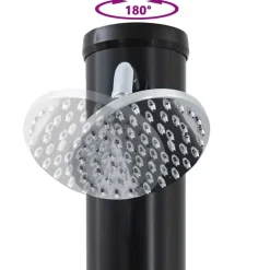 vidaXL Piscina Y Spa-Ducha Solar al Aire Libre Negro 217 cm PVC y Aluminio