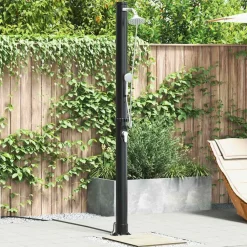 vidaXL Piscina Y Spa-Ducha Solar al Aire Libre Negro 217 cm PVC y Aluminio