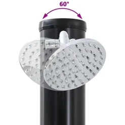 vidaXL Piscina Y Spa-Ducha Solar al Aire Libre Negro 217 cm PVC y Aluminio