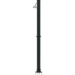 vidaXL Piscina Y Spa-Ducha Solar al Aire Libre Negro 217 cm PVC y Aluminio