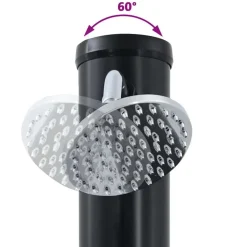vidaXL Piscina Y Spa-Ducha Solar al Aire Libre Negro 217 cm PVC y Aluminio