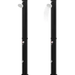 vidaXL Ducha solar exterior con rociador y grifo 35 L Negro Best