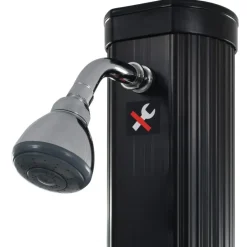 vidaXL Piscina Y Spa-Ducha solar plegable negra 214 cm 23 L
