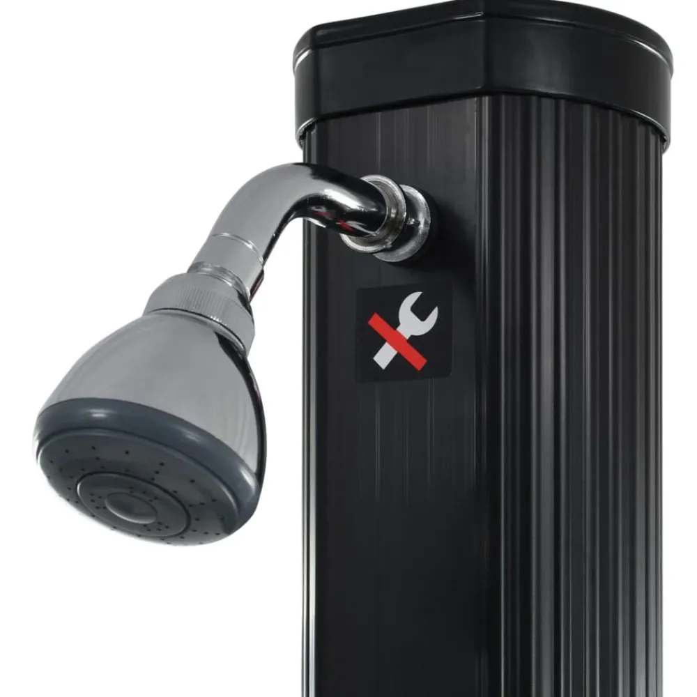 vidaXL Piscina Y Spa-Ducha solar plegable negra 214 cm 23 L