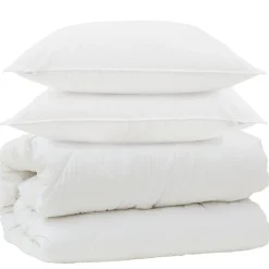 vidaXL Ropa De Casa-Edredón con almohadas con almohada 3 pcs Microfibra