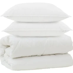vidaXL Ropa De Casa-Edredón con almohadas con almohada 3 pcs Microfibra