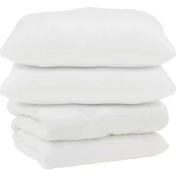 vidaXL Ropa De Casa-Edredón con almohadas 3 pcs Microfibra y Plumas de Pato
